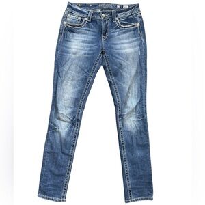 Miss Me‎ Blue Skinny Jeans with Embellished Pockets size 29